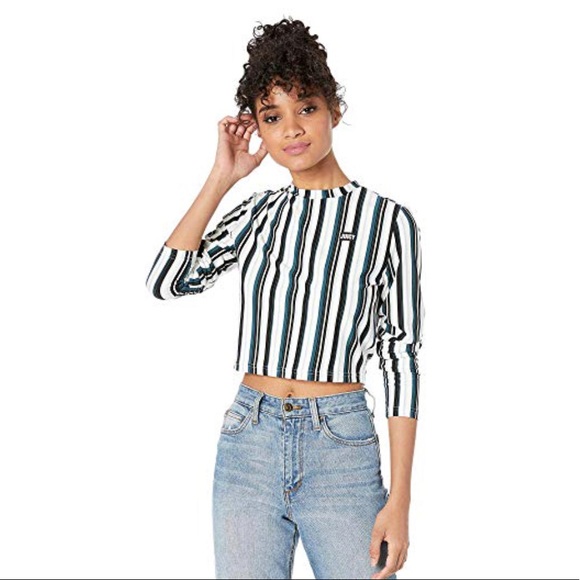 Juicy Couture | Tops | Juicy Couture Striped Jersey Long Sleeve Crop Top |  Poshmark